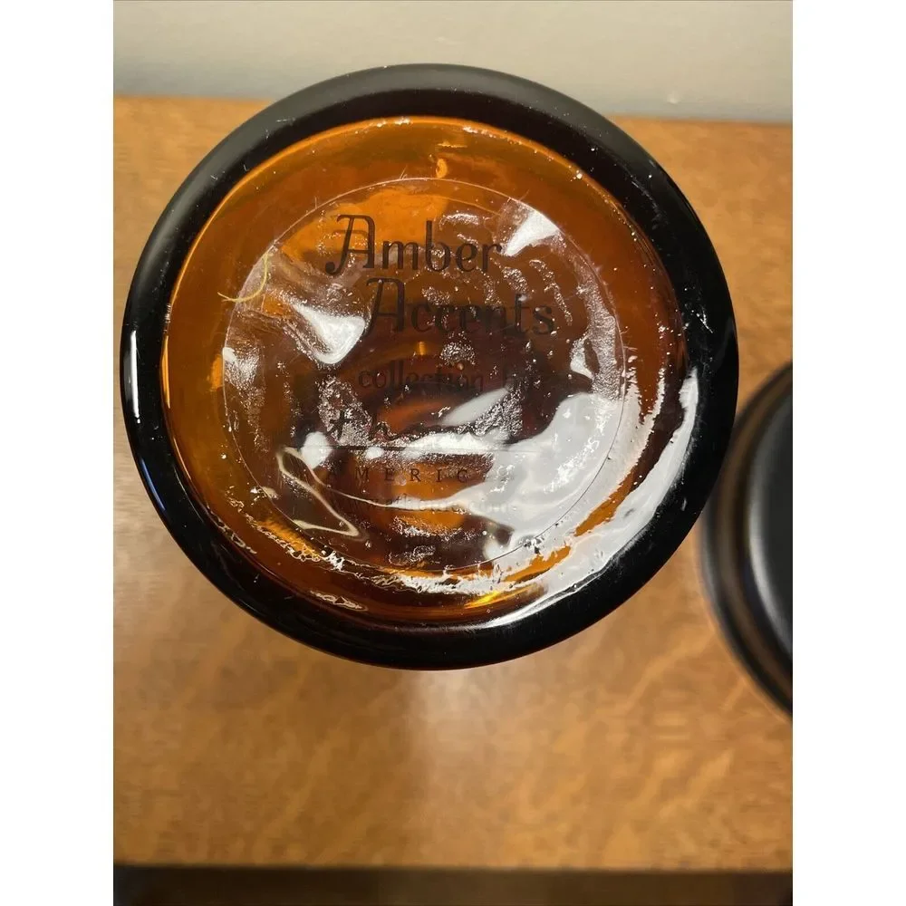 Home America Amber Glass With‎ Lid, Retro Style 5